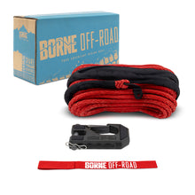 Load image into Gallery viewer, Borne Off-Road Winch Hook - 3/8in Rope - Hand Strap - Red