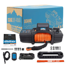 Load image into Gallery viewer, Borne Off-Road 12K Winch - Orange Synthetic Rope