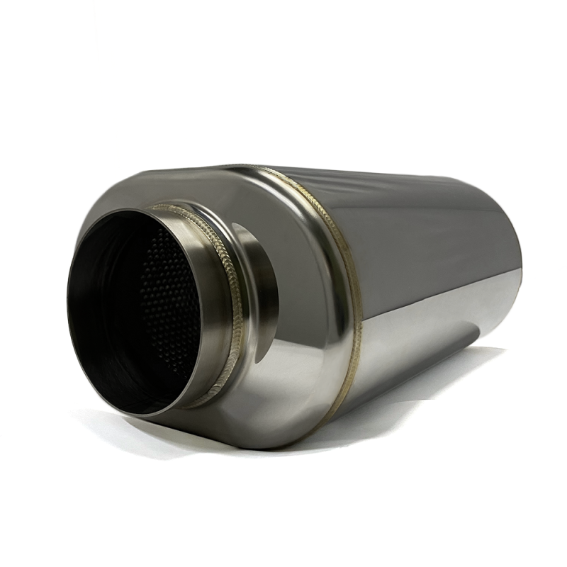 Stainless Bros 304 SS 4in x 17.0in OAL Oval Muffler - Polished Finish