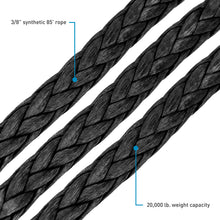 Load image into Gallery viewer, Borne Off-Road Synthetic Rope - 3/8in x 85ft - Black