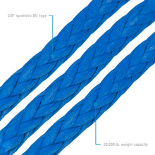 Load image into Gallery viewer, Borne Off-Road Synthetic Rope - 3/8in x 85ft - Blue