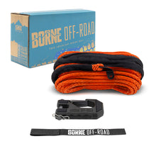 Load image into Gallery viewer, Borne Off-Road Winch Hook - 3/8in Rope - Hand Strap - Orange