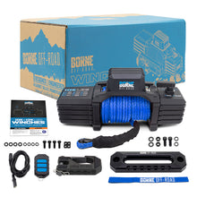 Load image into Gallery viewer, Borne Off-Road 10K Winch - Blue Synthetic Rope