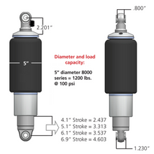 Load image into Gallery viewer, Ridetech HQ Series Rear ShockWaves 5in Travel 5in dia Rolling Sleeve .625 Bearing/.625 Bearing