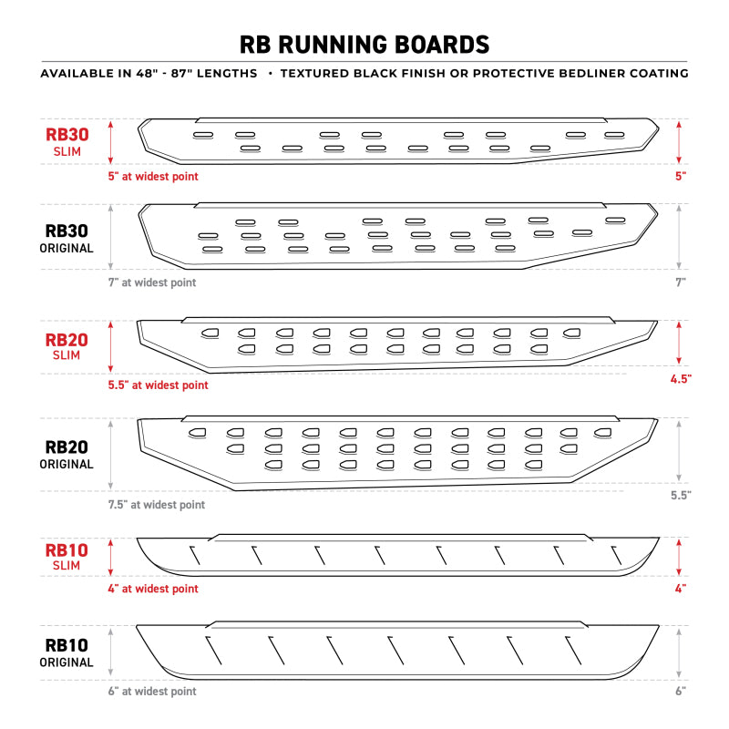 Go Rhino RB20 Running Boards - Tex Black - 87in