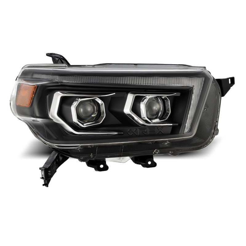 AlphaRex 10-13 Toyota 4Runner PRO-Series Projector Headlights Plank Style Black w/Seq Signal/DRL